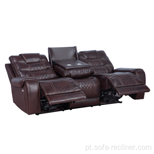 Melhor Preço de Couro Elétrico Sofá Recliner Set Móveis